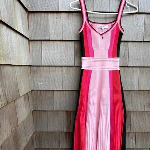 Women's Elliatt Knit Pink/Red Virgo Colorblock Long Maxi Dress Size XS
